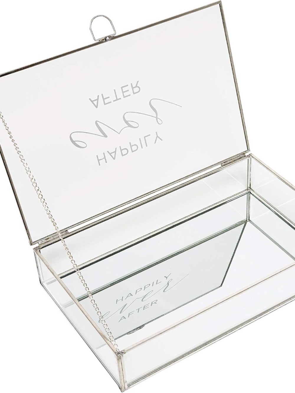 “Happily Ever After” Glass Keepsake Box For Weddings, Memories, etc.